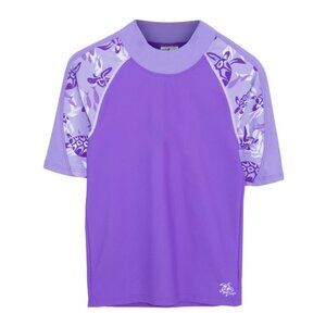 Tuga Girls Offshore Short Sleeve (UPF 50+), Amethyst Purple, 2/3 ys